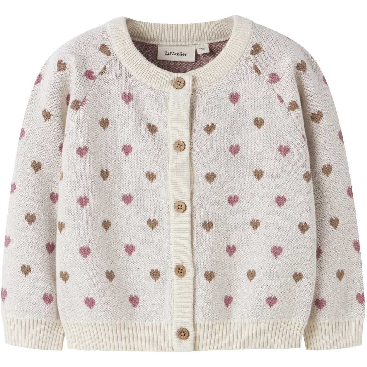 Lil'Atelier Turtledove Sepia Tint Nmfsaran Ls Strikk Card Heart Lil