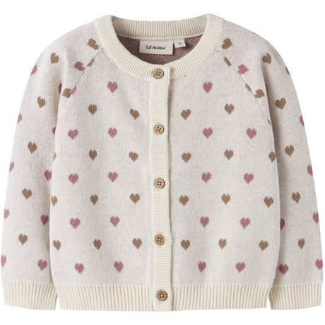 Lil'Atelier Turtledove Sepia Tint Nmfsaran Ls Strikk Card Heart Lil