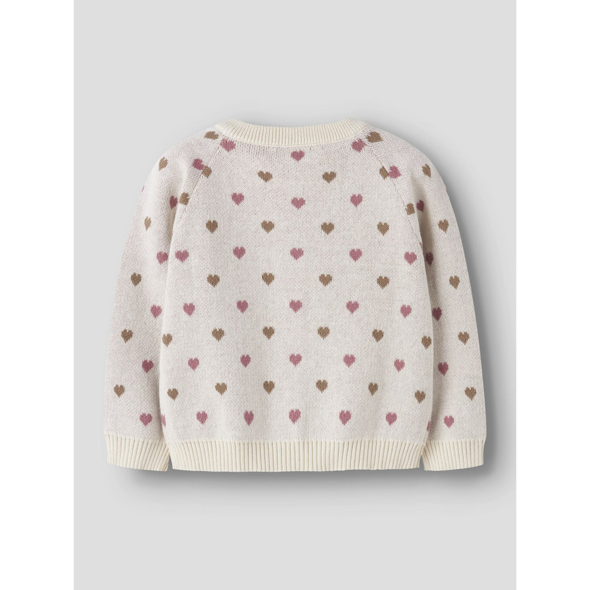 Lil'Atelier Turtledove Sepia Tint Nmfsaran Ls Strikk Card Heart Lil