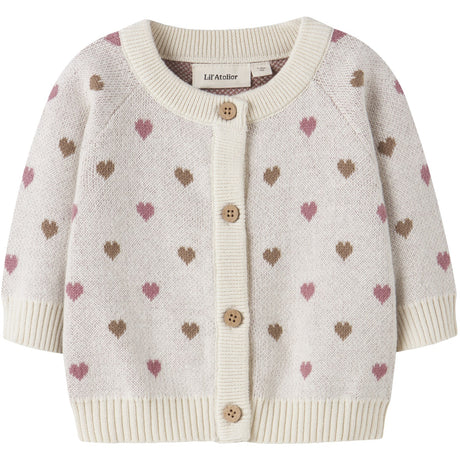 Lil'Atelier Turtledove Sepia Tint Nbfsaran Ls Strikk Card Heart Lil