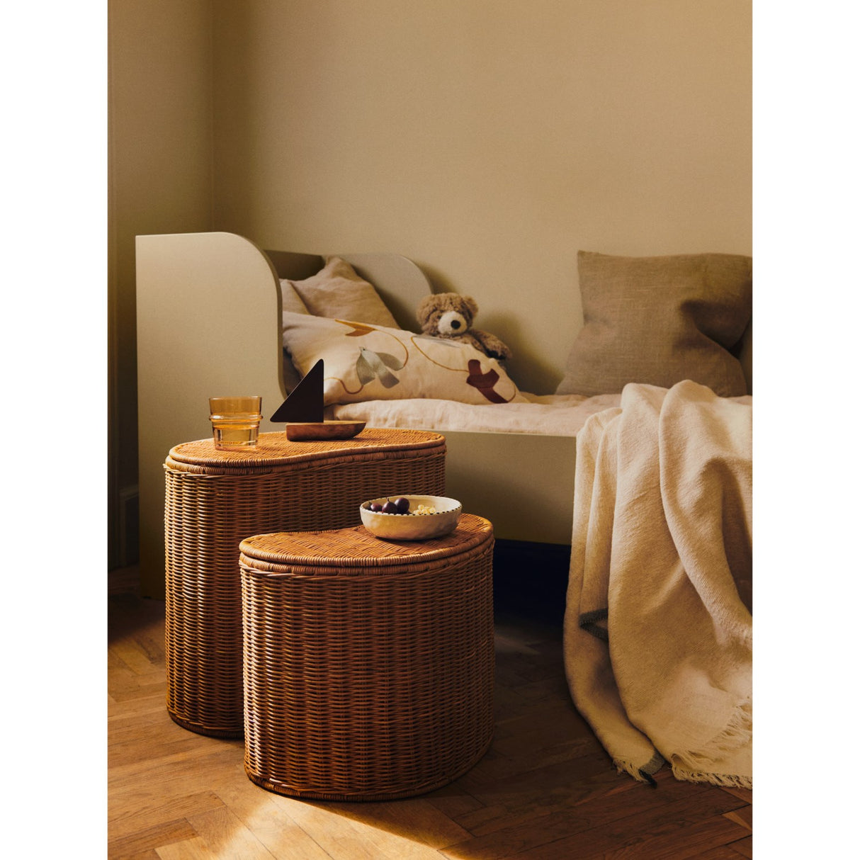 Ferm Living Natural Willora Flettet Oppbevaring 2-Pakning