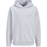 Jack & Jones Junior White Melange Jjcollege Logo Sweat Hette Jnr