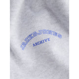 Jack & Jones Junior White Melange Jjcollege Logo Sweat Hette Jnr