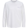 Jack & Jones Junior Bright White Jjcollege Logo Tee Ls Crew Neck Jnr