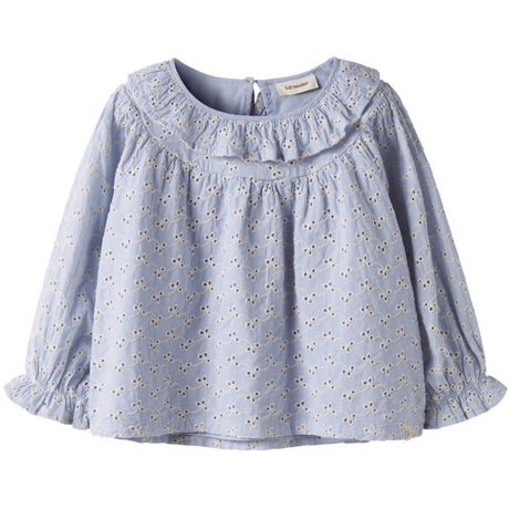Lil'Atelier Zen Blue Nmftessie Ls Loose Skjorte Lil