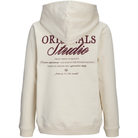 Jack & Jones Junior Antique White Jornorrebro Typo Back Sweat Hette Sn Jnr