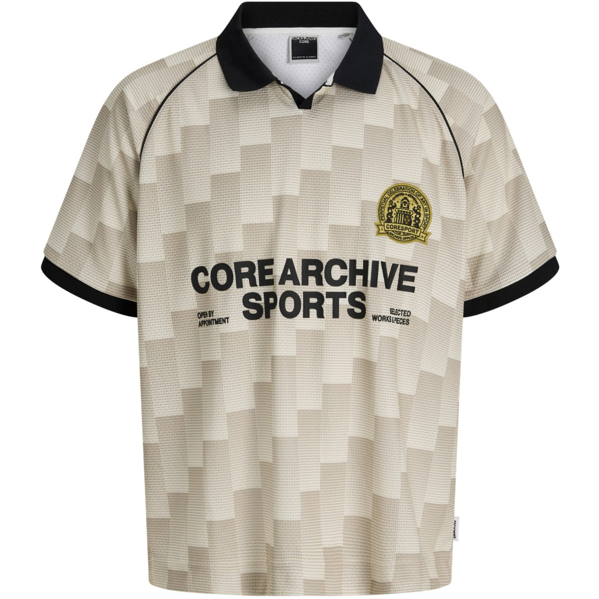 Jack & Jones Junior Sweet Corn AOP Jcobreeze Football AOP Mesh Tee Ss Jnr