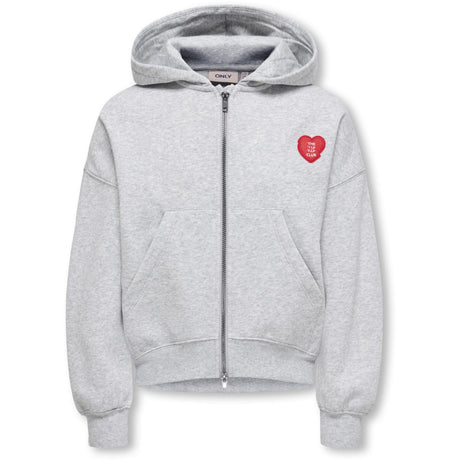 kids ONLY Light Grey Melange Kogevisa L/S Zip Hette Ovs Swt