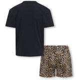 kids ONLY Black Tee Solid/Shorts AOP Leo Kogrila Nightwear AOP Top/Shorts Sett Jrs
