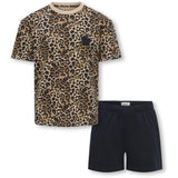 kids ONLY Black Tee AOP Leo/Shorts Solid Kogrila Nightwear AOP Top/Shorts Sett Jrs