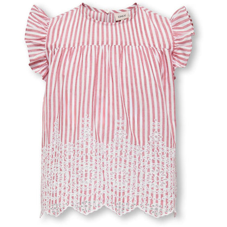 kids ONLY Barbados Cherry Cloud Dancer Kogbondi Life S/L Emb Frill Topp Wvn