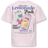 kids ONLY Barely Pink Lemonade Kogcana Life Ss Rlx Printed Topp Jrs
