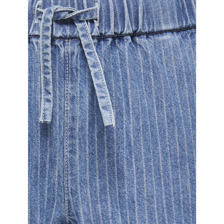 kids ONLY Medium Blue Denim Stripes Kogyasmin Wide Bukser Dnm Gua