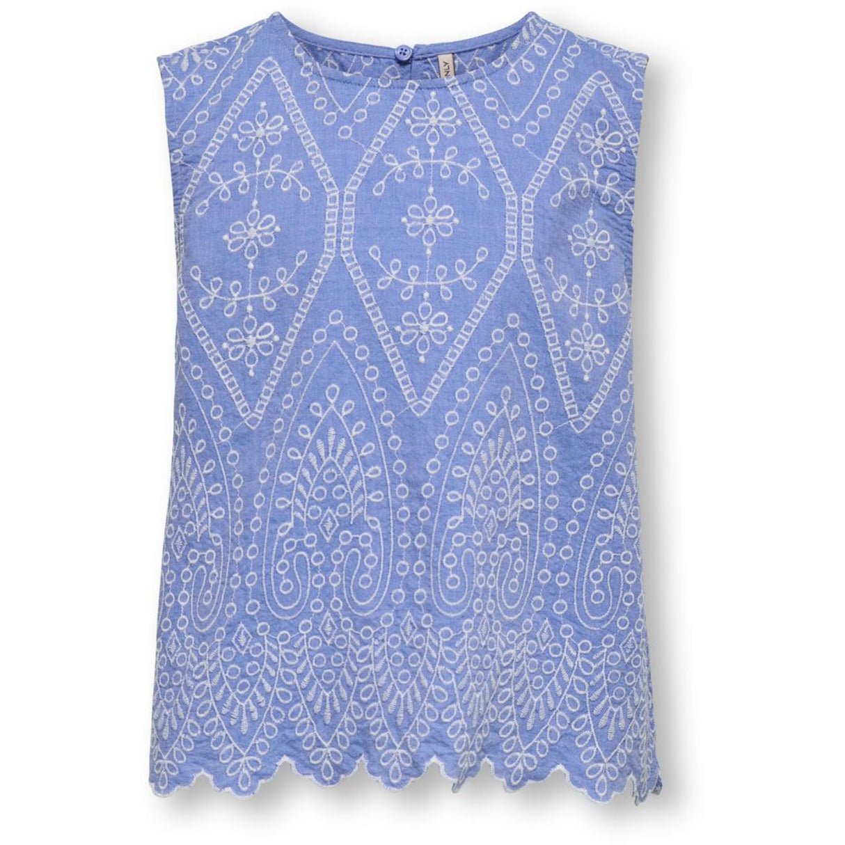 kids ONLY Blue Bonnet Bright White Emb Kogtulum Emb Sl Topp Wvn