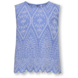 kids ONLY Blue Bonnet Bright White Emb Kogtulum Emb Sl Topp Wvn