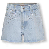 kids ONLY Light Blue Denim Rhinestones Koggabi Hw Rw Rs Shorts Azg822 Dnm