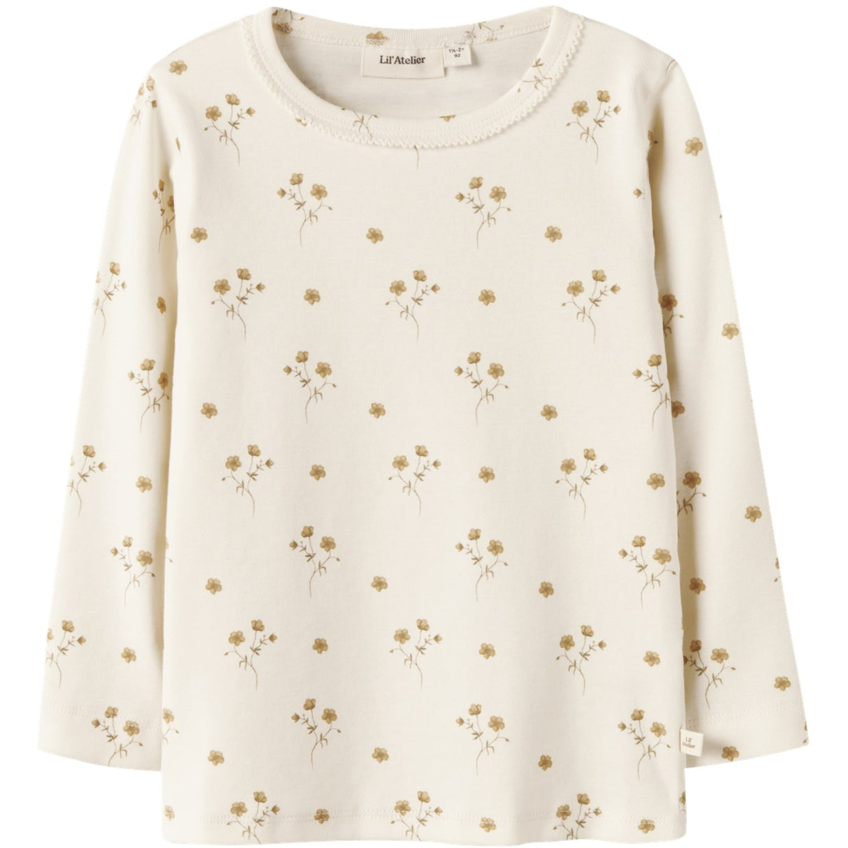 Lil'Atelier Coconut Milk Flower Yellow Nmflayo Sig Ls Slim Topp Lil