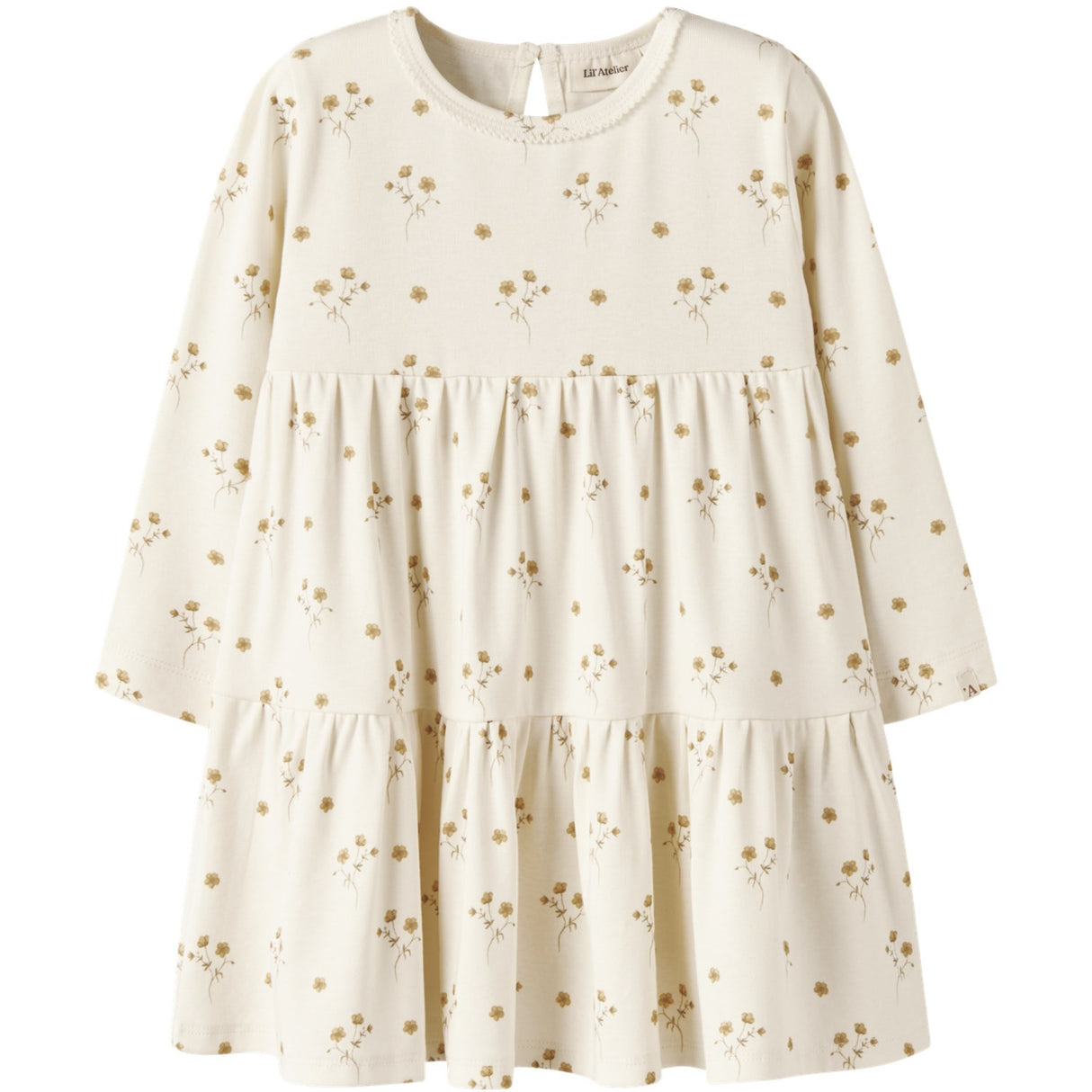 Lil'Atelier Coconut Milk Flower Yellow Nmflayo Sif Ls Kjole Lil