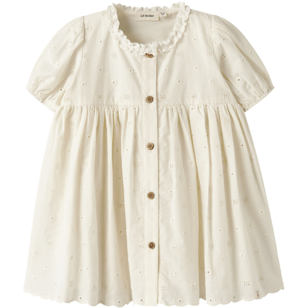 Lil'Atelier Coconut Milk Nmfflores Ss Kjole Lil