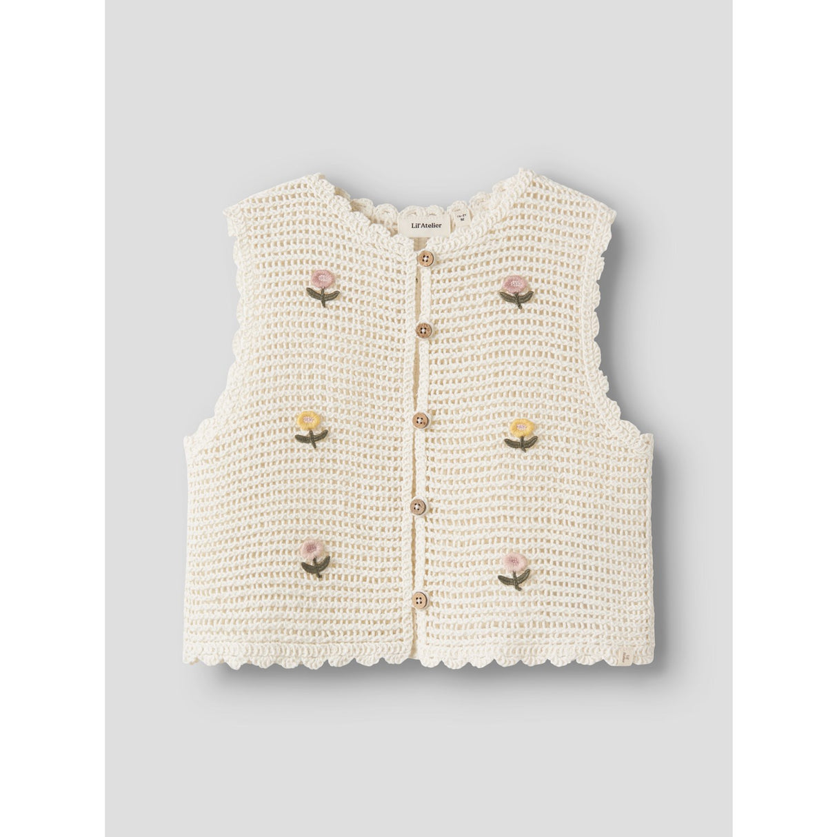 Lil'Atelier Coconut Milk Nmfflora Strikk Vest Lil