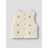 Lil'Atelier Coconut Milk Nmfflora Strikk Vest Lil