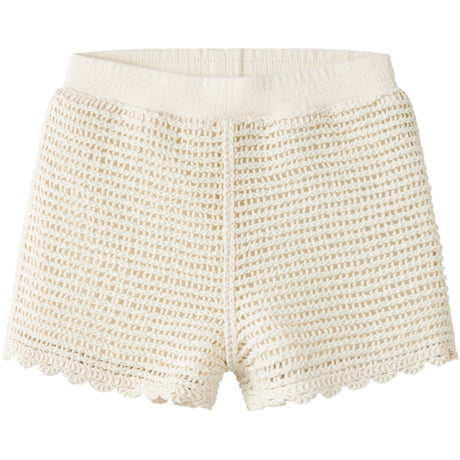 Lil'Atelier Coconut Milk Nmfflora Strikk Shorts Lil