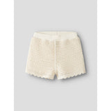Lil'Atelier Coconut Milk Nmfflora Strikk Shorts Lil