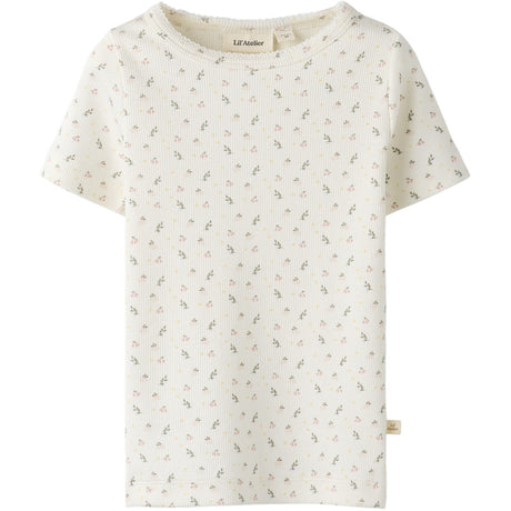 Lil'Atelier Coconut Milk Small Flower Nmfgago Ss Slim Topp Lil Noos