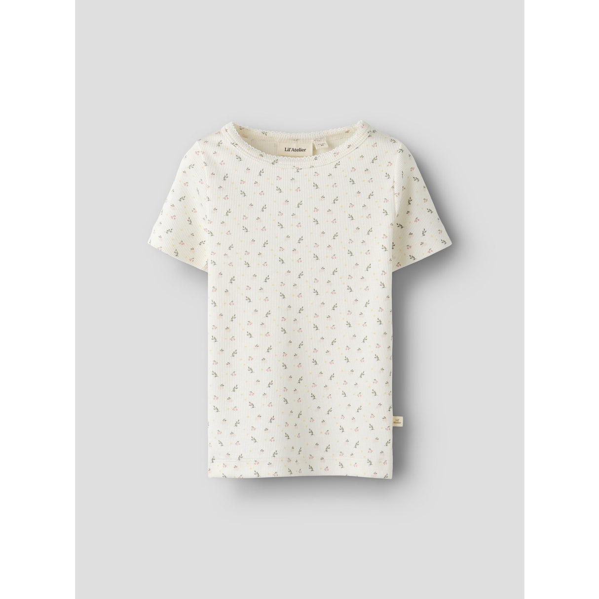 Lil'Atelier Coconut Milk Small Flower Nmfgago Ss Slim Topp Lil Noos