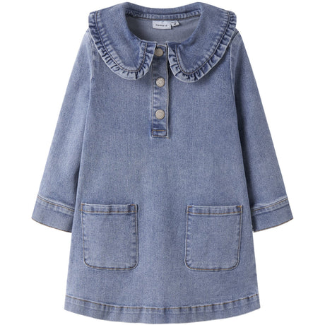 Name It Medium Blue Denim Nmfgia Dnm Ls Kjole 2221-Iz D