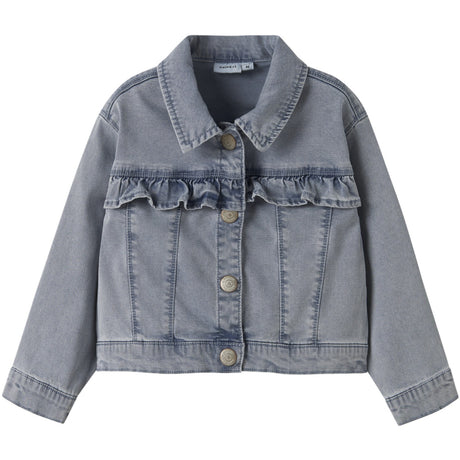 Name It Light Blue Denim Nmfjulia Dnm Frill Jakke 6006-Yb F