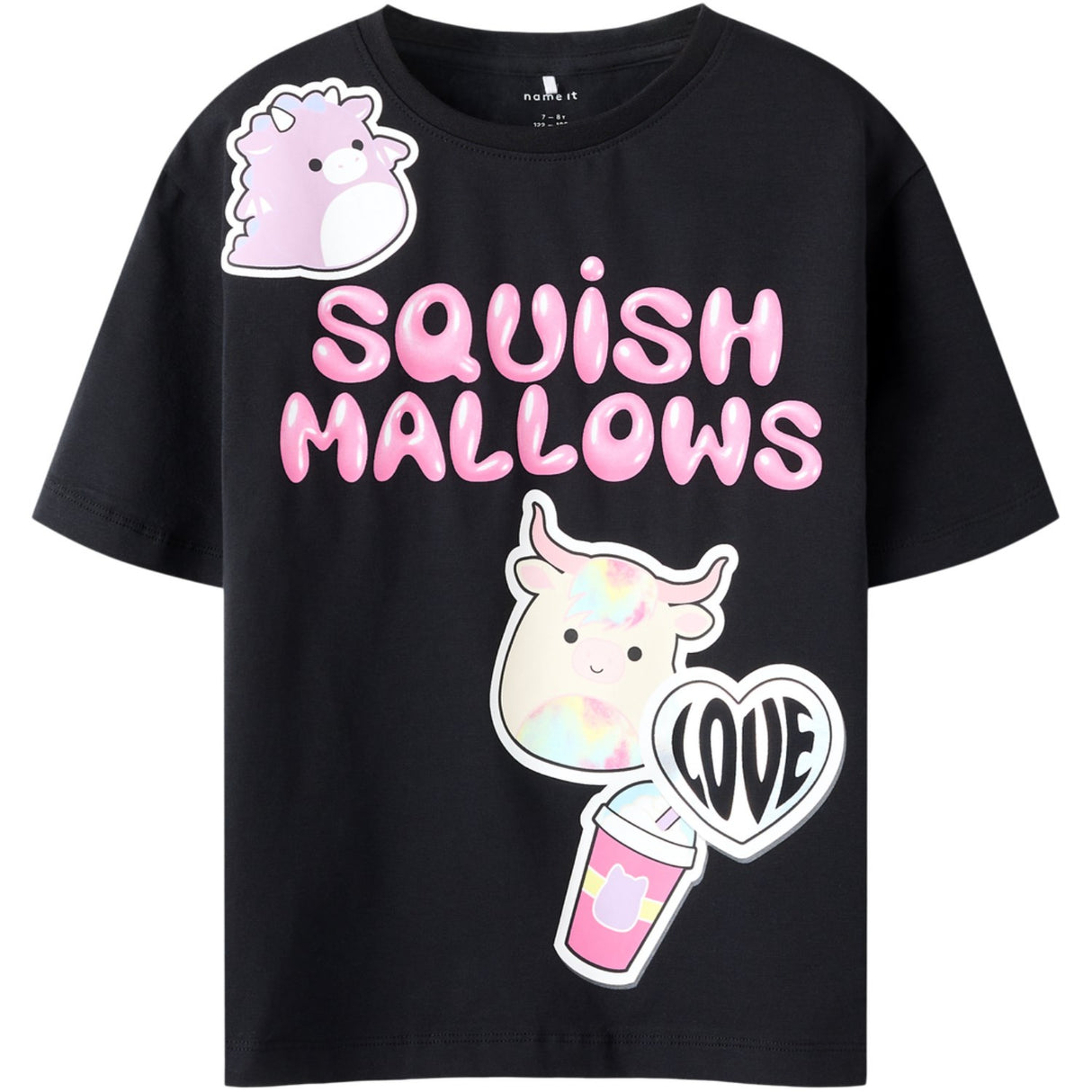 Name It Black Nkfmosa Squish Nreg Ss Topp Box Bfu