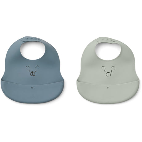 LIEWOOD Mr Bear Dove Blue / Whale Blue Ember Printed Smekke 2-pack