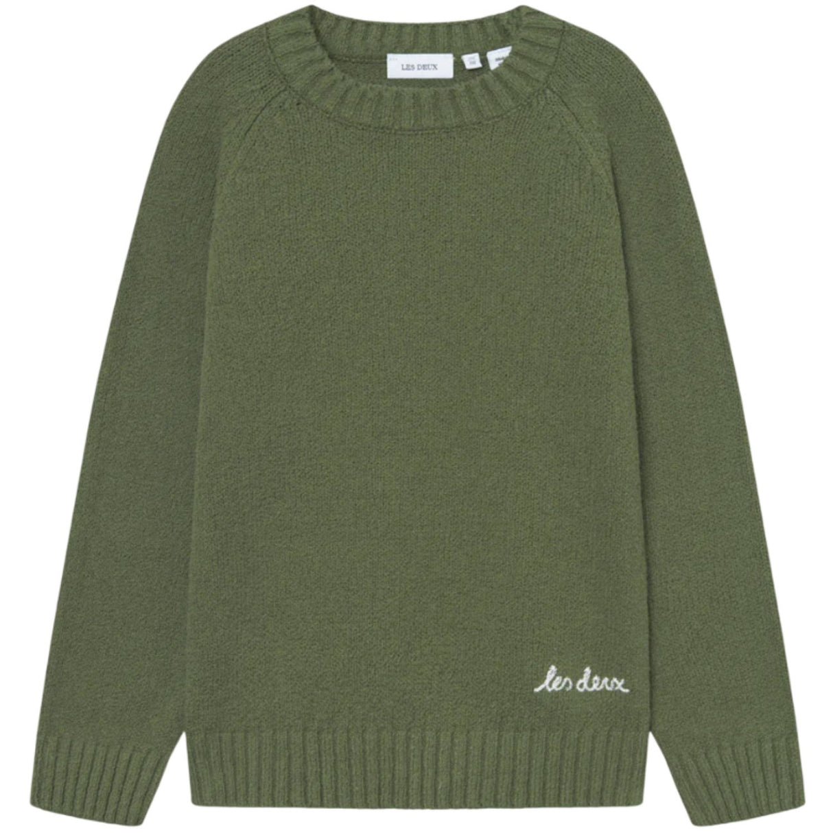 Les Deux Kids Chive Green Brad Roundneck Strikk Kids