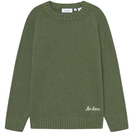 Les Deux Kids Chive Green Brad Roundneck Strikk Kids