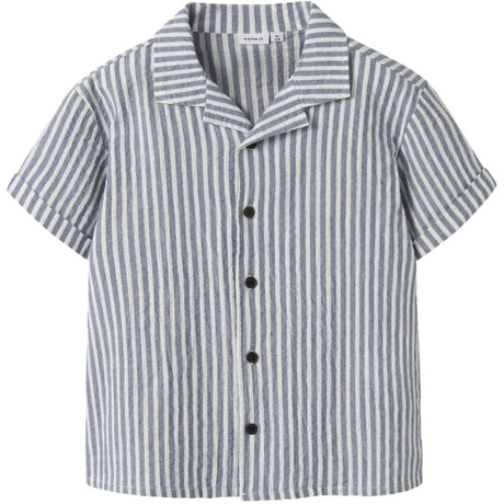 Name It Vintage Indigo Cloud Dancer Nkmfedenis Ss Nreg Skjorte