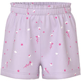 Name It Lavender Fog White Florals Nmfvilinse Shorts