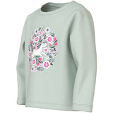 Name It Pale Aqua Unicorn Flowers Nmfveen Ls Nreg Topp