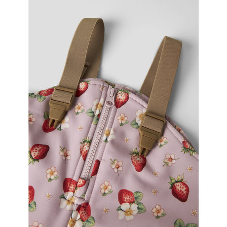 Name It Keepsake Lilac Strawberry Nmfalfa08 Softshell Smekke Bukser Aop Fo