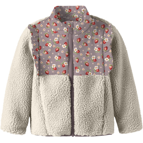 Name It Whitecap Gray Strawberry Nmfminna Teddybjørn Jakke