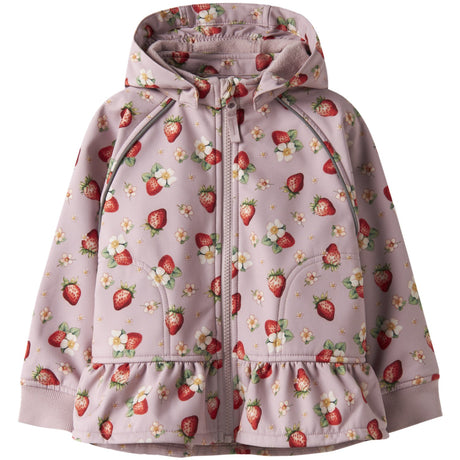 Name It Keepsake Lilac Strawberry Nmfalfa08 Softshell Jakke Peblum Fo