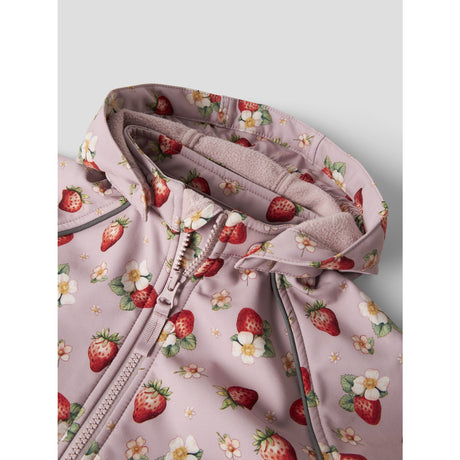 Name It Keepsake Lilac Strawberry Nmfalfa08 Softshell Jakke Peblum Fo