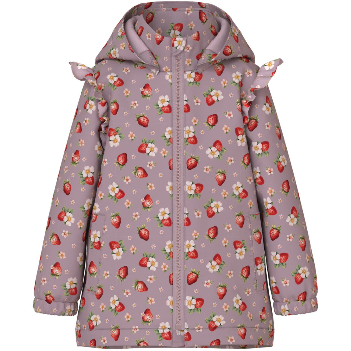 Name It Keepsake Lilac 1 Strawberry Nmfmaxi Jakke Li Frill Aop