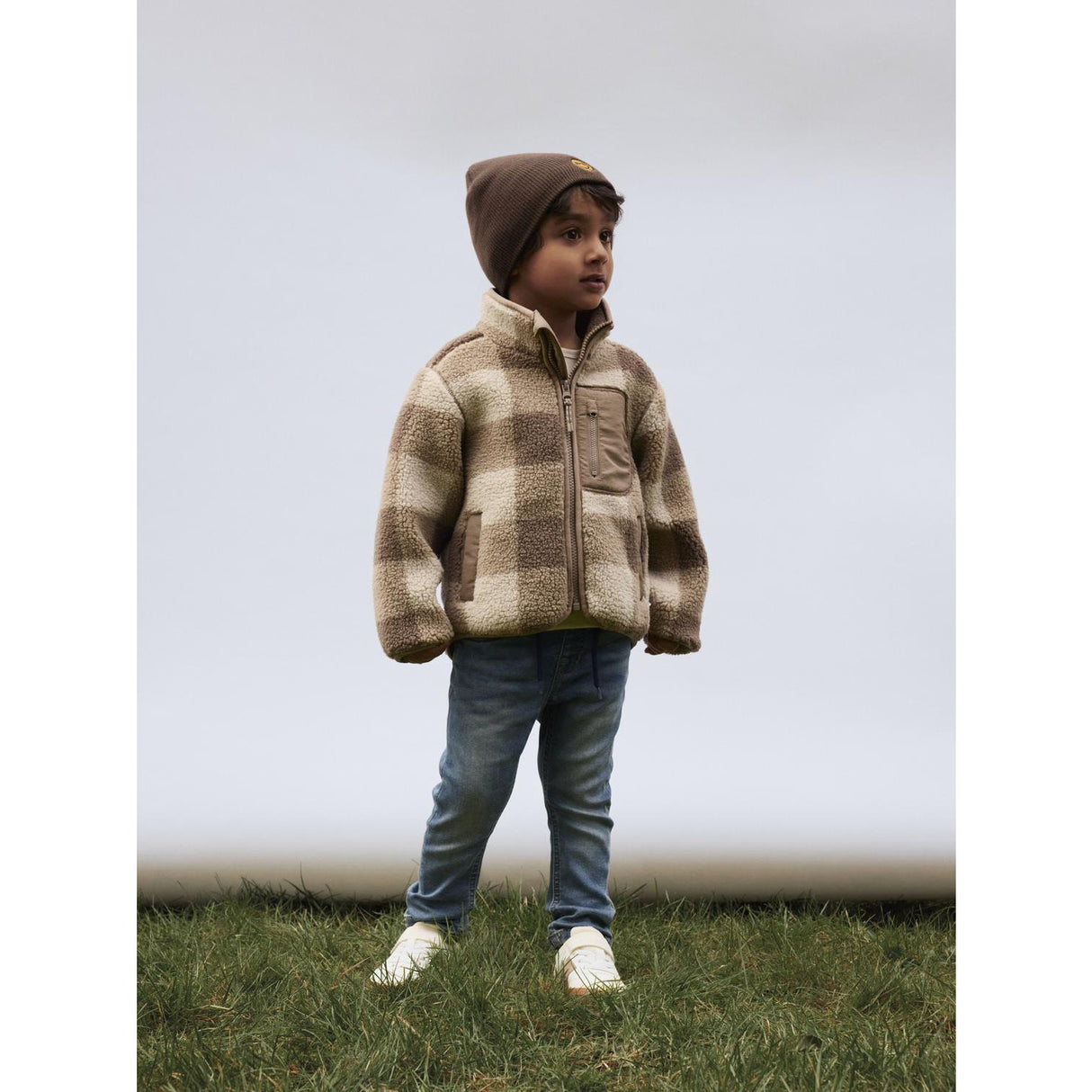 Name It Fossil Nmmmonico Sherpa Jakke Check