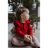 Petit Piao Jet Red/Biking Red Body L/S Frill Modal Heart