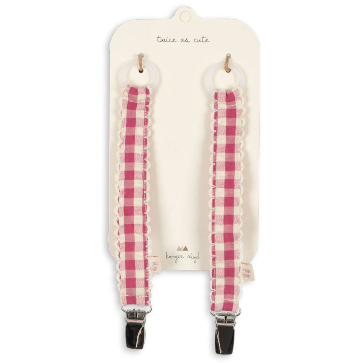 Konges Sløjd Bubblegum Check 2 Pakke Smokk Stropp