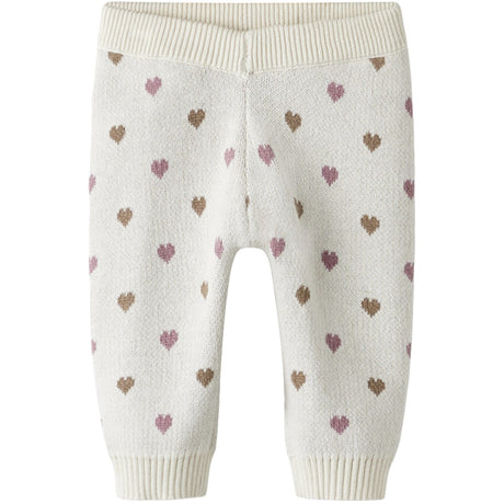 Lil'Atelier Turtledove Sepia Tint Nbfsaran Strikk Bukser Heart Lil