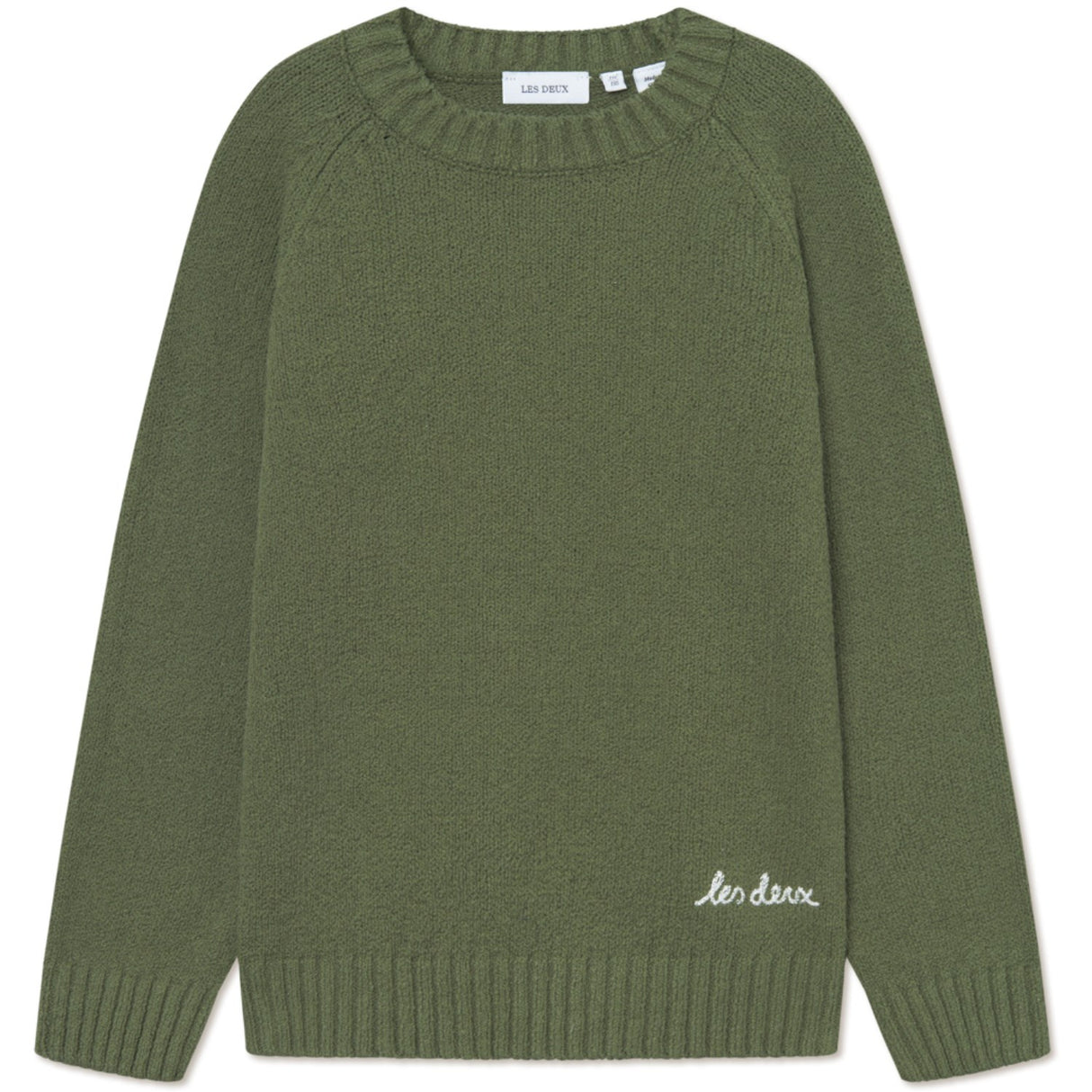 Les Deux Kids Chive Green Brad Roundneck Strikk Kids