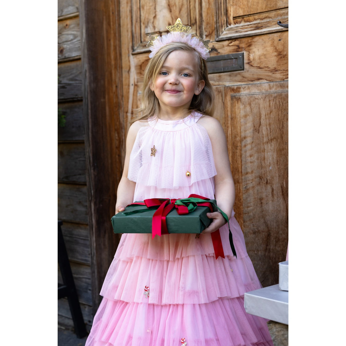 Great Pretenders Christmas Tree Kjole With Headband, Blush
