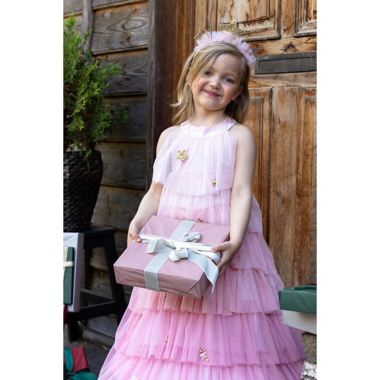 Great Pretenders Christmas Tree Kjole With Headband, Blush